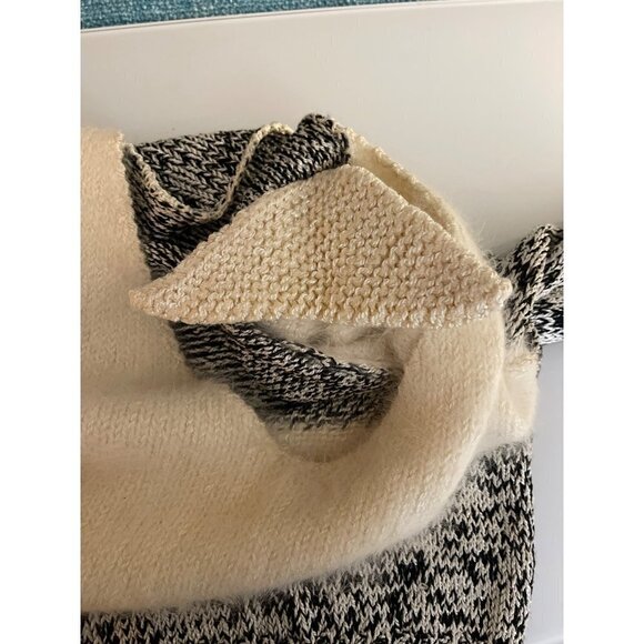 Vintage Womens Sweater Size Small Cream Angora Mixed Knit Puff Sleeve - Picture 8 of 9